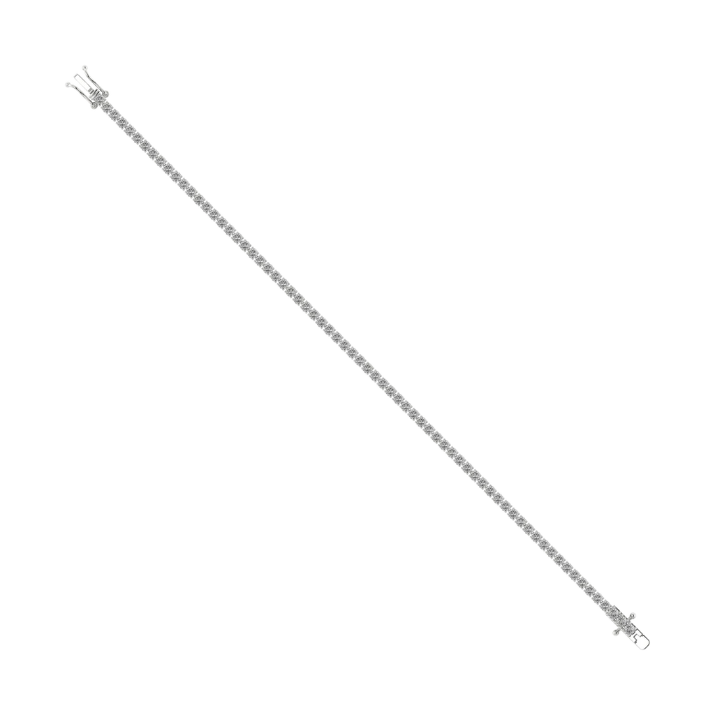 4 Prong Round Tennis Bracelet Double Safety