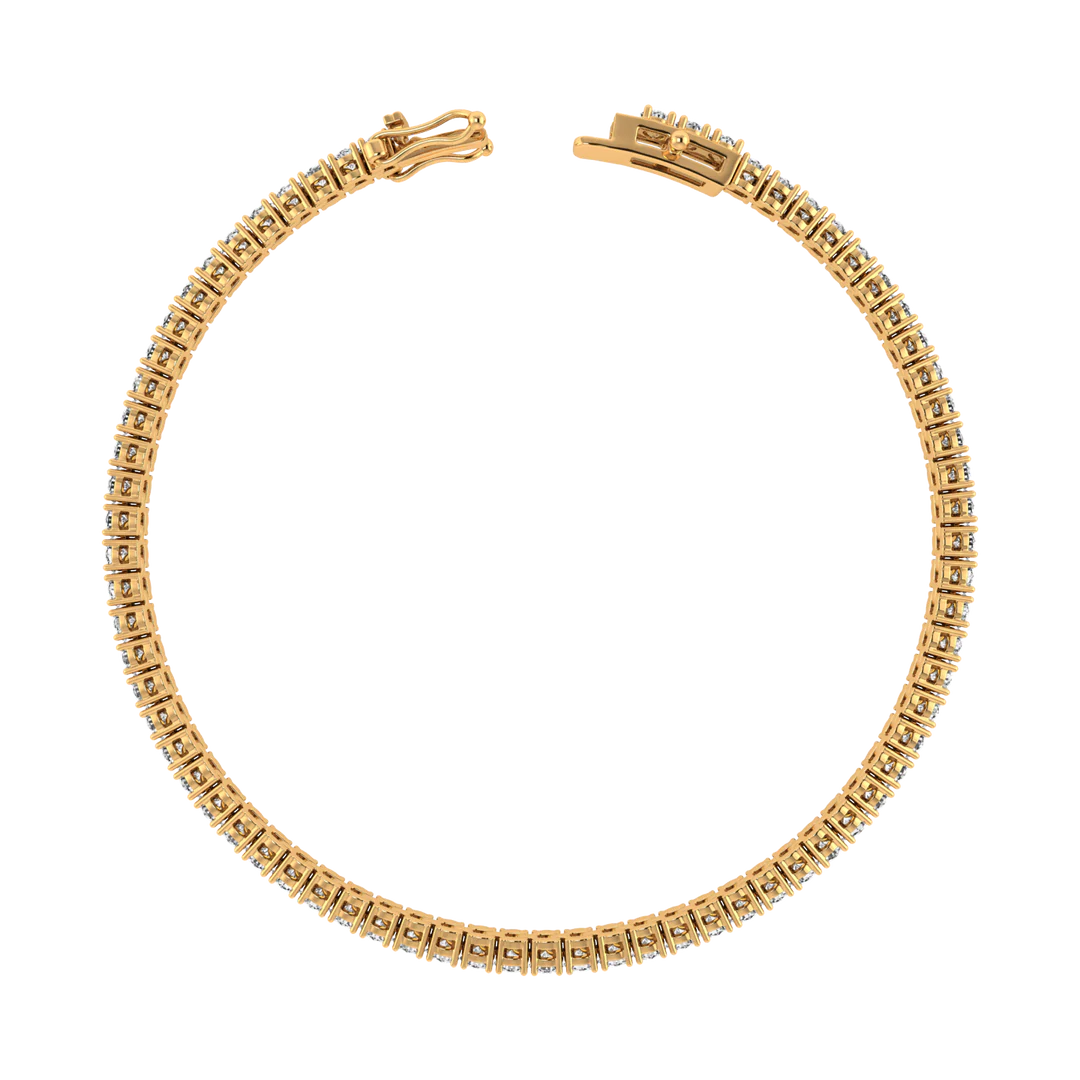 4 Prong Round Tennis Bracelet Double Safety