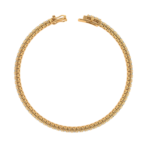 4 Prong Round Tennis Bracelet Double Safety