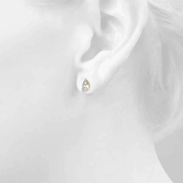 Pear Shape Lab-Grown Diamond Stud Earrings