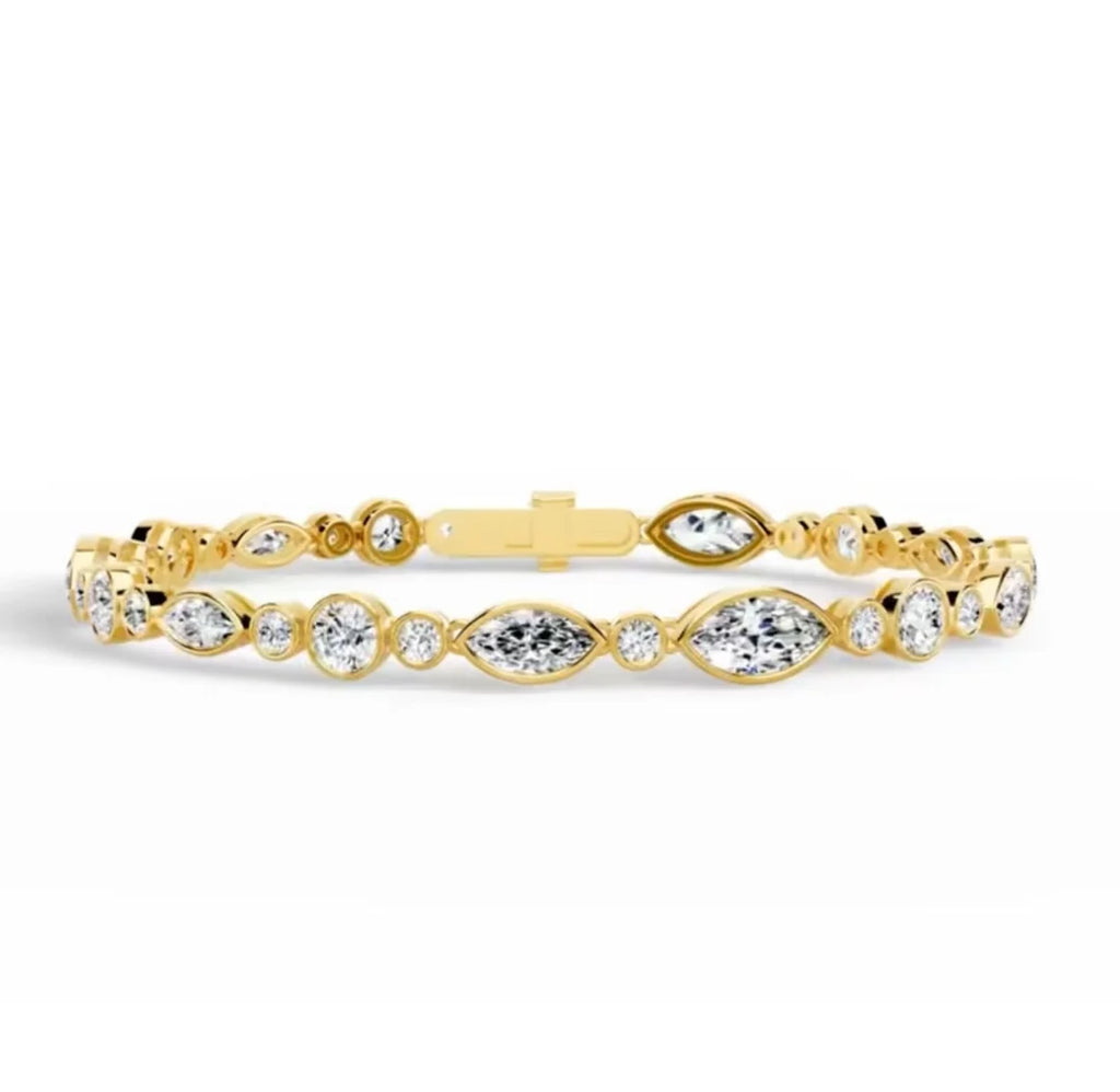 Marquise & Round Bezel Set Ladies