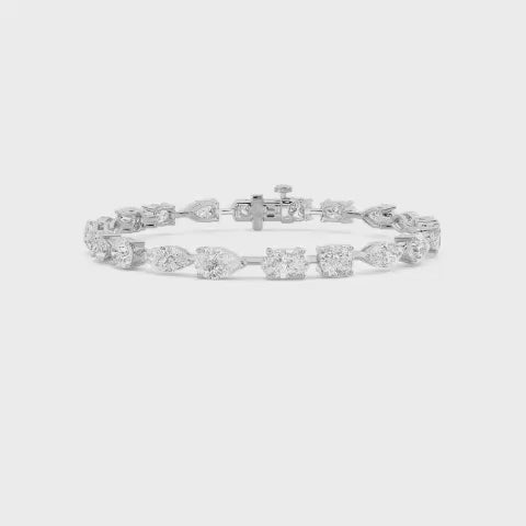 Mixed Shape Lab Grown Diamond Tennis Bracelet